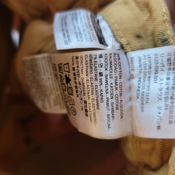 Levi's 511 Yellow Tie Dye Slim Roquefort 11 Inch Jorts Jean Shorts Size 30 - Picture 9 of 11